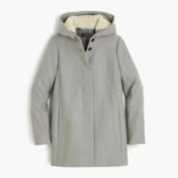 NWT$298 J.Crew Swingy Coat in Italian Wool Melton G9107 HTHR GRAPHITE Size P12
